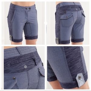 Lululemon Ride On denim-look shorts stretch